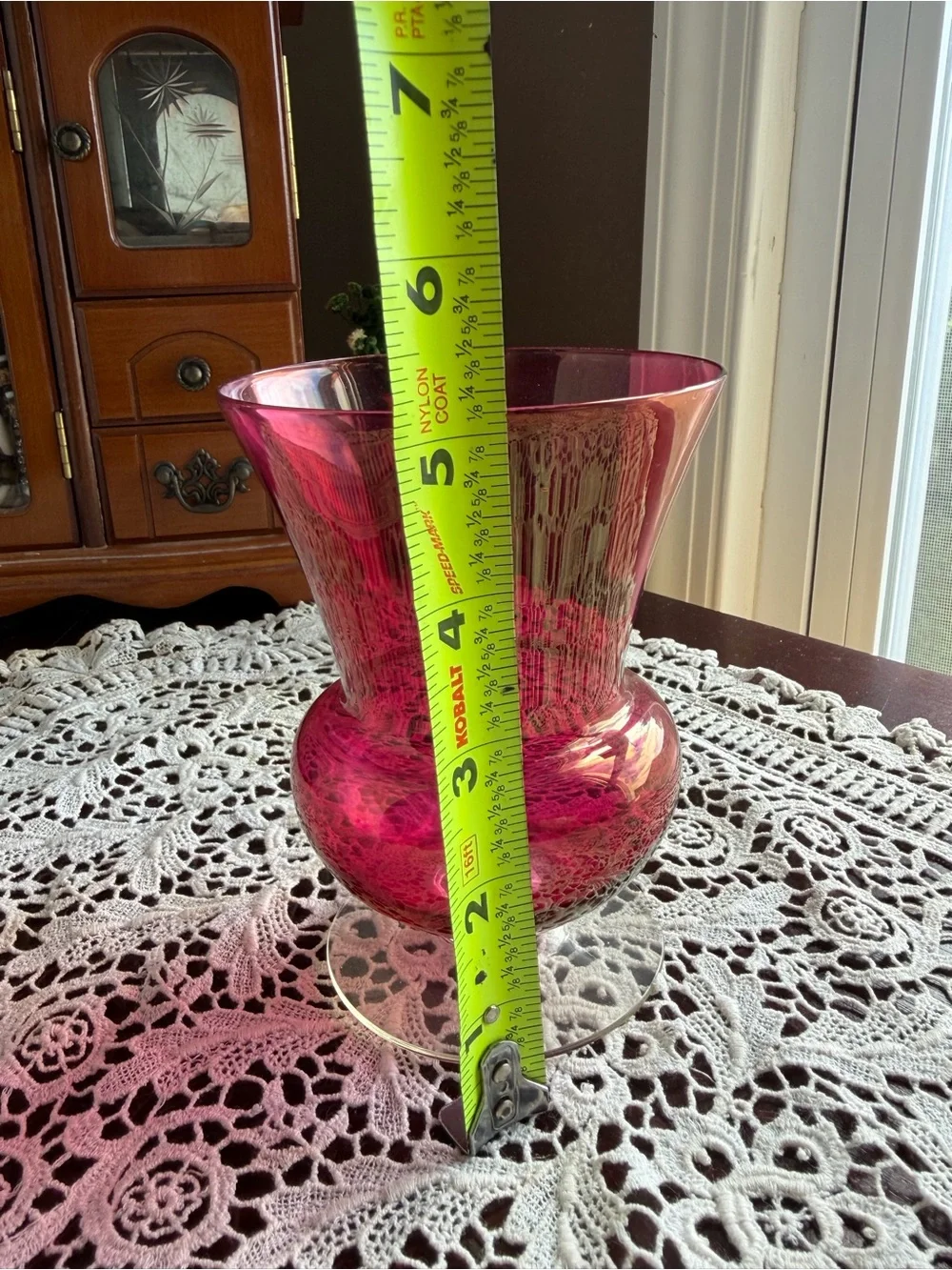 Decorative Pink Glass Accent Vase - Home Accents